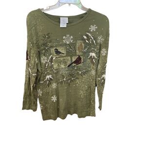 Cardinal Winter Morning Sun Long Sleeve Top Sz L